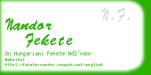 nandor fekete business card